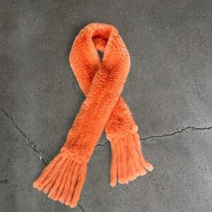 Luxurious Orange Faux Fur Scarf